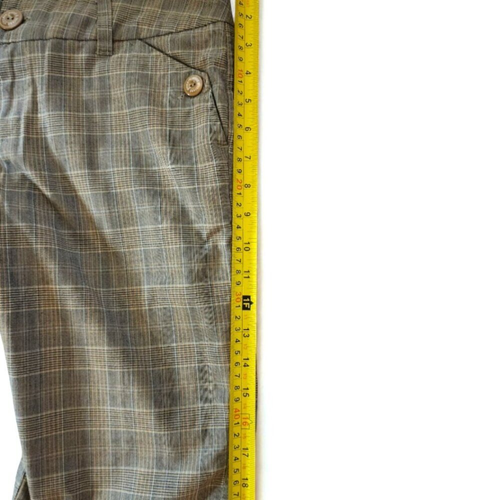 Element Plaid Walking Shorts Women’s Size 5 Brown Tan Bermuda Mid Rise - Picture 8 of 10